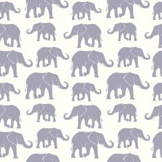 Seamless pattern with hand drawn silhouette elephants N13