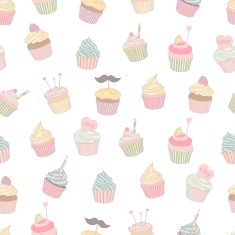 Cupcake seamless pattern N13