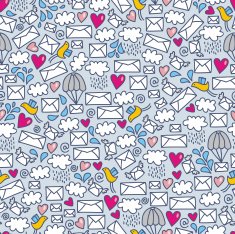 Seamless pattern with envelopes