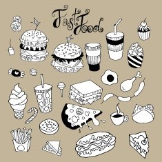 Fast Food Doodle Vector N2