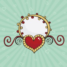 Retro Valentine frame