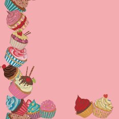 Cupcake border pattern N4