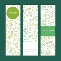 Vector curly doodle shapes vertical banners set pattern background