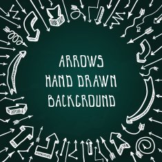 Doodle hand drawn arrows vector background