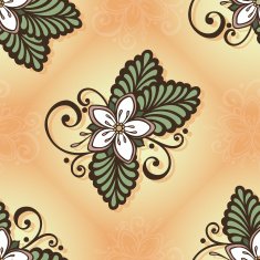 Seamless Floral Pattern (Vector) Hand Drawn Texture N173