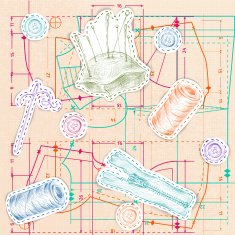Sewing sketch seamless pattern N2