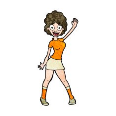 cartoon woman dancing N51