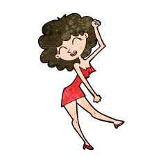 cartoon dancing woman N84