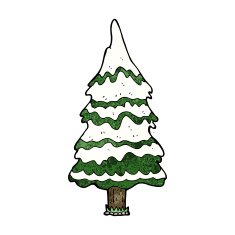 cartoon snowy tree N17