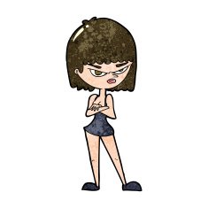 cartoon angry woman N28