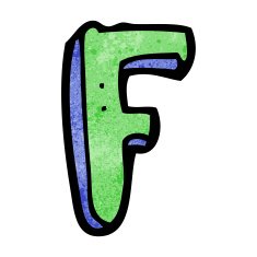 Cartoon Letter F N26