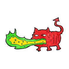 cartoon fire breathing imp N14