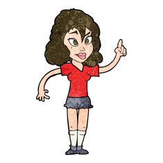 cartoon pretty woman with idea N101