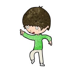 cartoon worried boy pointing N15