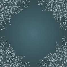 Ornamental frame against dark green background