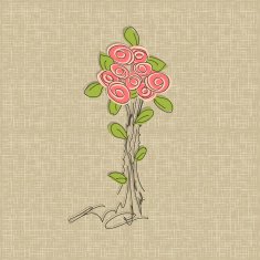 Vintage rose doodle flower