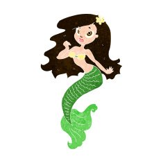 cartoon pretty mermaid N54
