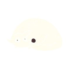 cartoon curled up dog N15