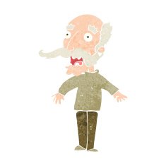 cartoon old man gasping in surprise N15
