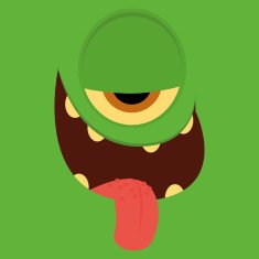 Funny Cartoon Character Face Illustration Editable N24