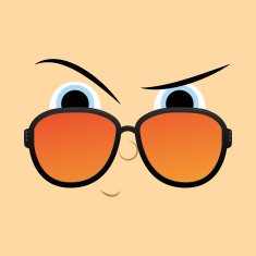 Funny Cartoon Character Face Illustration Editable N27