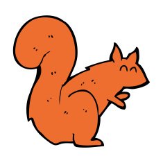 cartoon red squirrel N10