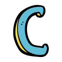Cartoon Letter C N23