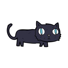 cartoon black cat N99