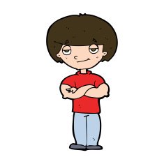 cartoon smug looking man N13