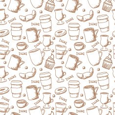 Vector seamless coffee background