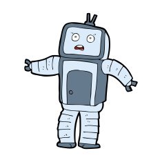 cartoon funny robot N135
