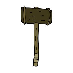Cartoon Wooden Hammer N26