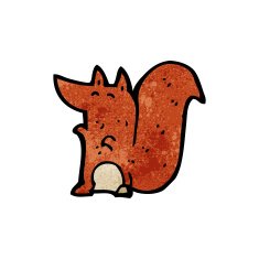 cartoon red squirrel N12