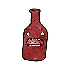 cartoon red wine bottle N22