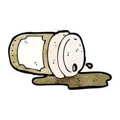 spilled take out coffee cartoon N6