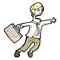 cartoon man rushing around N2