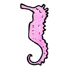 cartoon pink sea horse N9