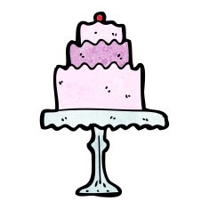 cartoon cake on cakestand N10
