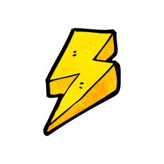 Cartoon Lightning Bolt N38