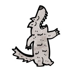 Cartoon Wolf N170