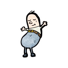 funny bulging bean shaped man cartoon N4