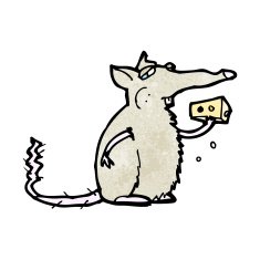 cartoon rat eating cheese N5