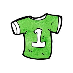 cartoon sports shirt with number one N2