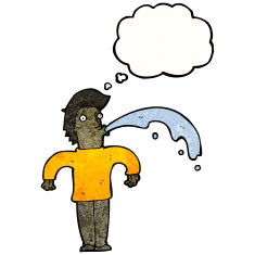 cartoon man spitting water N18