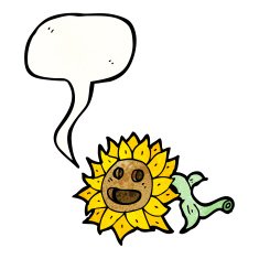 sunflower with speech bubble N5