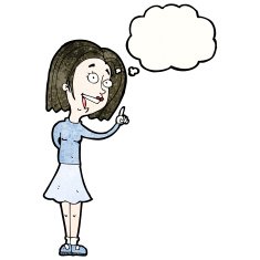 cartoon woman with great idea N36