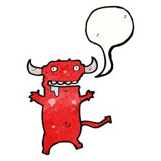cartoon greedy little devil N2