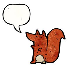 cartoon squirrel with speech bubble N28