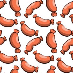 Seamless pattern with sausages N3