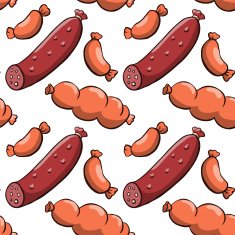 Seamless pattern with sausages N4